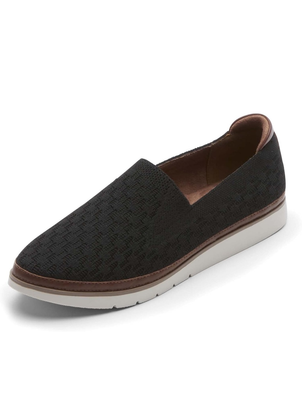 Cobb Hill Women’s Black linear knit Slip-On Loafer Size 9.5W New